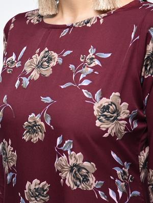 gathered hem floral a-line dress - 15850605 - Standard Image - 5