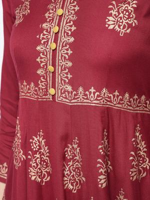 block printed Anarkali kurta - 15851030 - Standard Image - 5