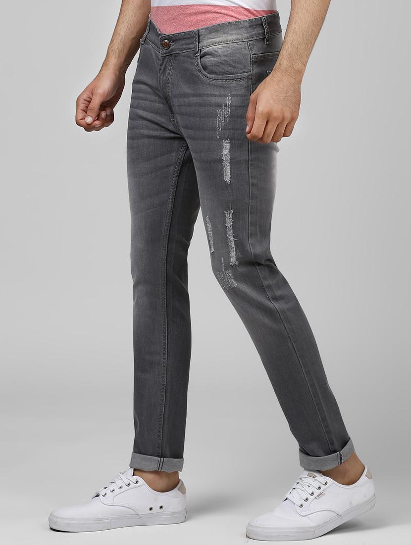 grey cotton ripped jeans - 15851553 - Zoom Image - 2