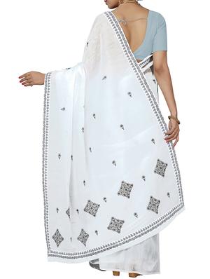 floral embroidered saree with blouse - 15851610 - Standard Image - 2