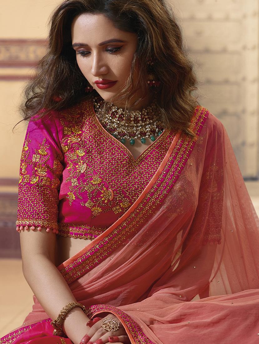 floral embroidered flared lehenga - 15852221 - Zoom Image - 2