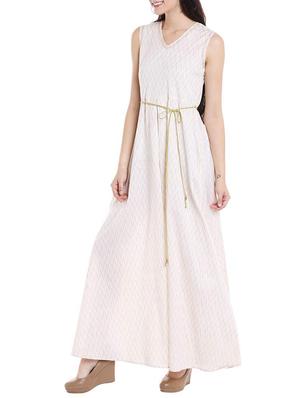 tie up waist pleated maxi dress - 15853403 - Standard Image - 2