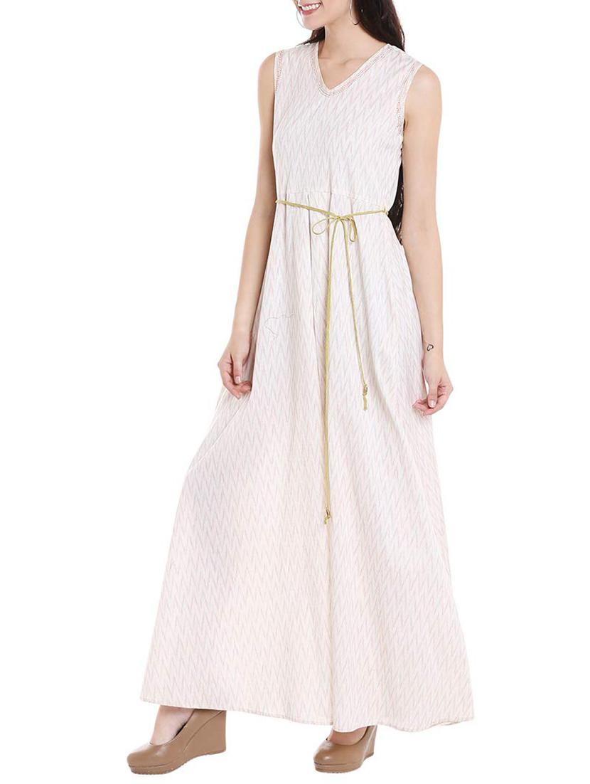 tie up waist pleated maxi dress - 15853403 - Zoom Image - 2