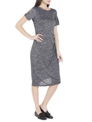 slit sleeved ruched detail dress - 15853450 - Standard Image - 2