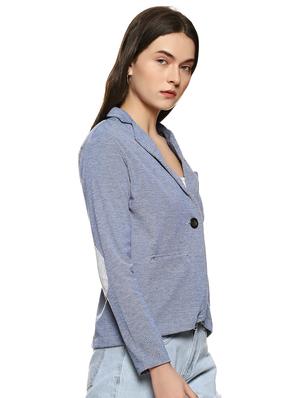 elbow patch back slit blazer - 15854322 - Standard Image - 2