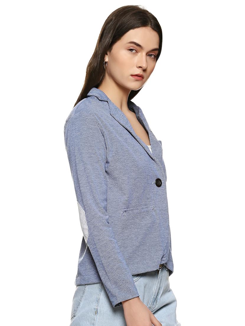 elbow patch back slit blazer - 15854322 - Zoom Image - 2