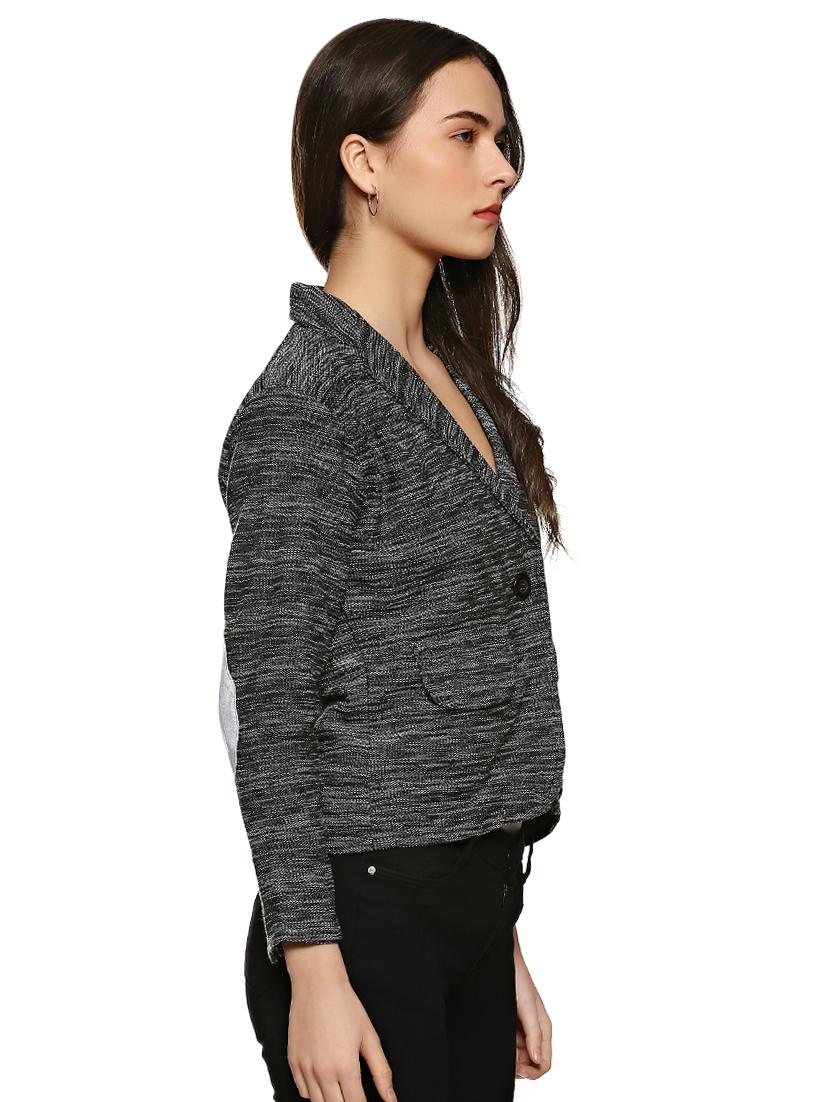 elbow patch side slit blazer - 15854325 - Zoom Image - 2
