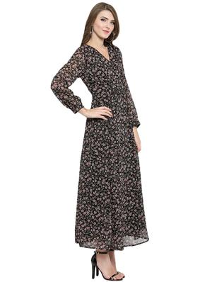 floral high slit maxi dress - 15854465 - Standard Image - 2