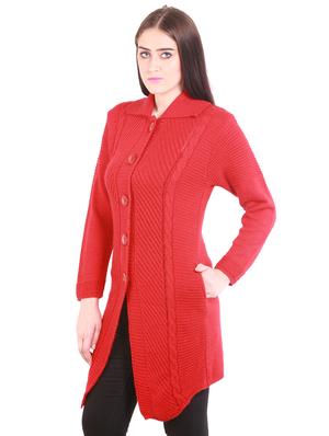 asymmetric hem woolen cardigan - 15854527 - Standard Image - 2