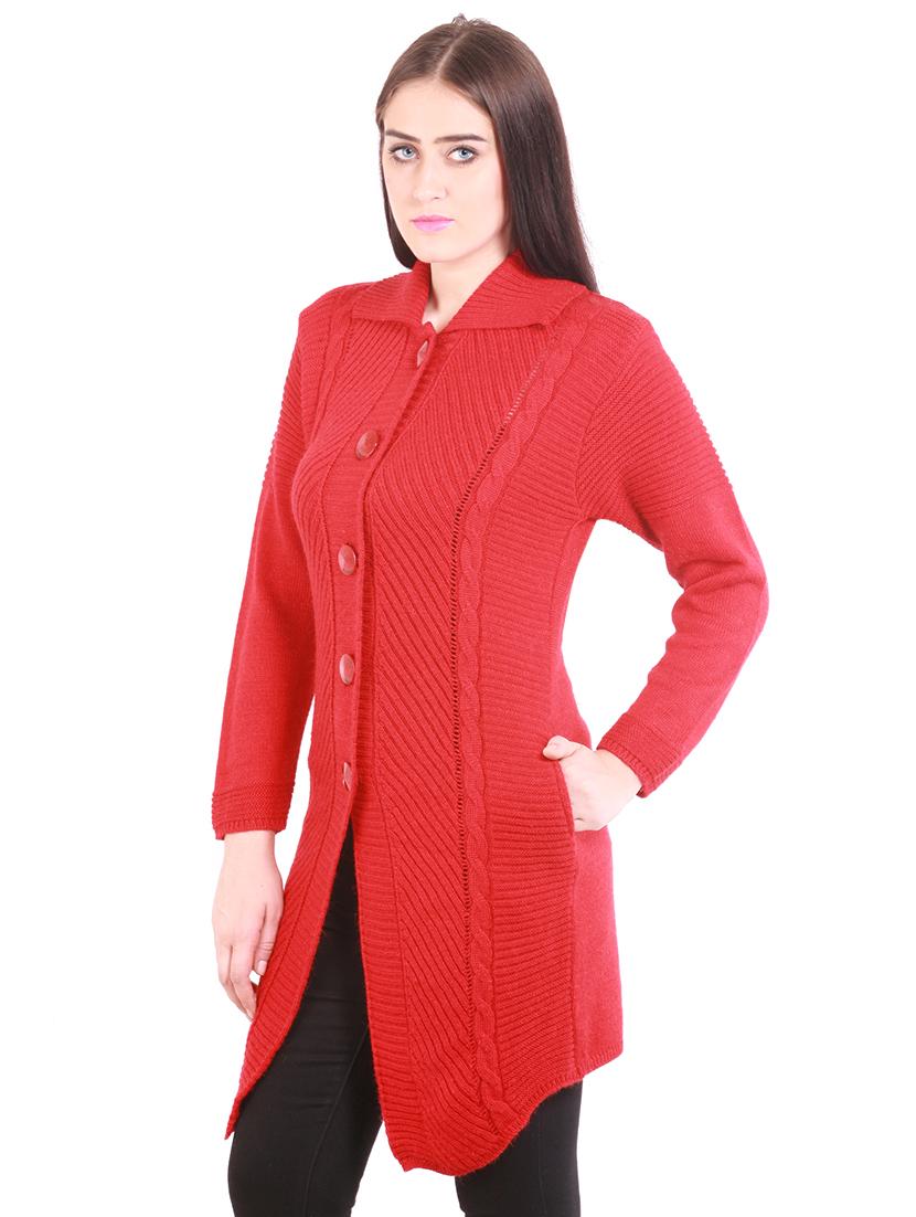 asymmetric hem woolen cardigan - 15854527 - Zoom Image - 2