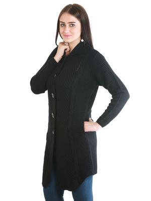 asymmetric hem woolen cardigan - 15854528 - Standard Image - 2