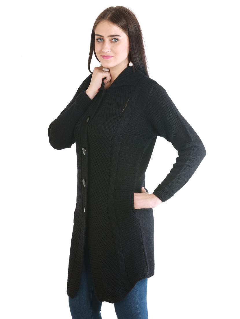 asymmetric hem woolen cardigan - 15854528 - Zoom Image - 2