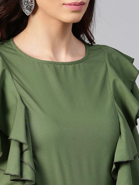 ruffle detail top & layered culottes set - 15855195 - Zoom Image - 5