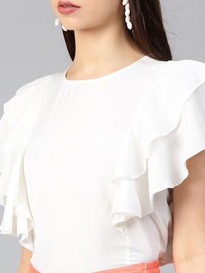 ruffle detail top & layered culottes set - 15855197 - Standard Image - 5