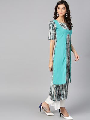 layered printed a-line kurta - 15855209 - Standard Image - 2