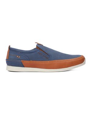 red chief blue leather casual slip ons - 15856057 - Standard Image - 2