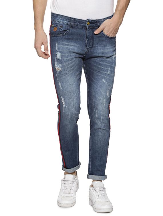 dark blue denim side tape jeans - 15856250 - Zoom Image - 2