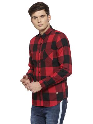 red checkered casual shirt - 15856269 - Standard Image - 2