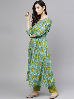 Flared printed kurta - 15857147 - Standard Image - 2