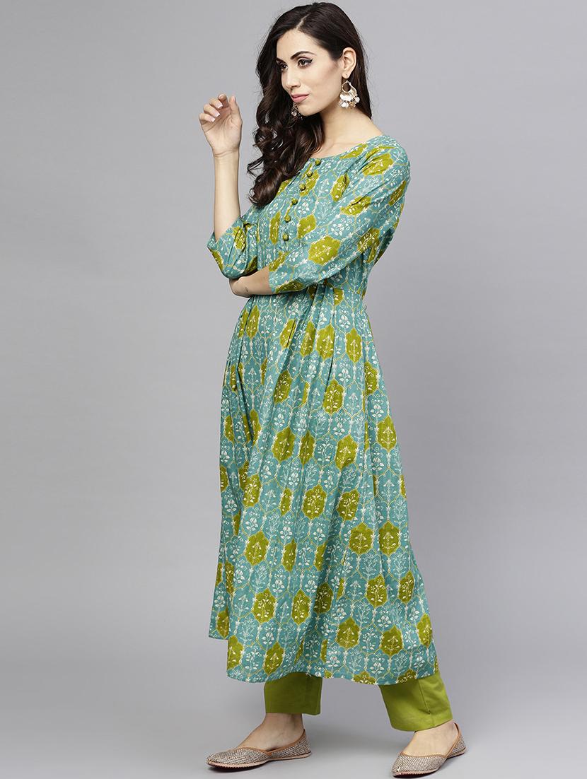 Flared printed kurta - 15857147 - Zoom Image - 2