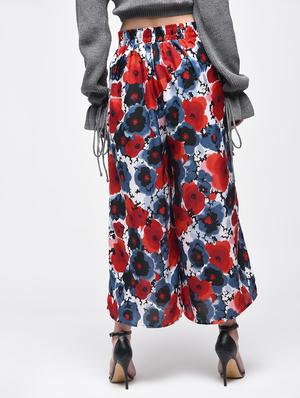 red floral flared palazzo - 15857726 - Standard Image - 2