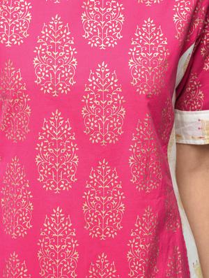 Layered A-line foil printed kurta - 15858491 - Standard Image - 5