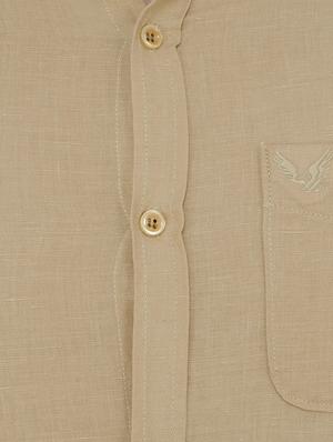 beige linen casual shirt - 15858533 - Standard Image - 5