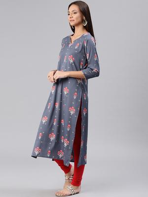 Straight printed kurta - 15858899 - Standard Image - 2