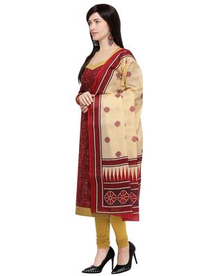 Printed unstitched churidaar suit - 15858969 - Standard Image - 2