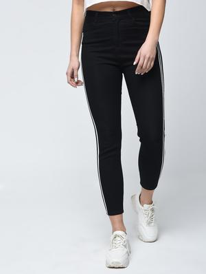knee slit side stripe jeans - 15859290 - Standard Image - 2