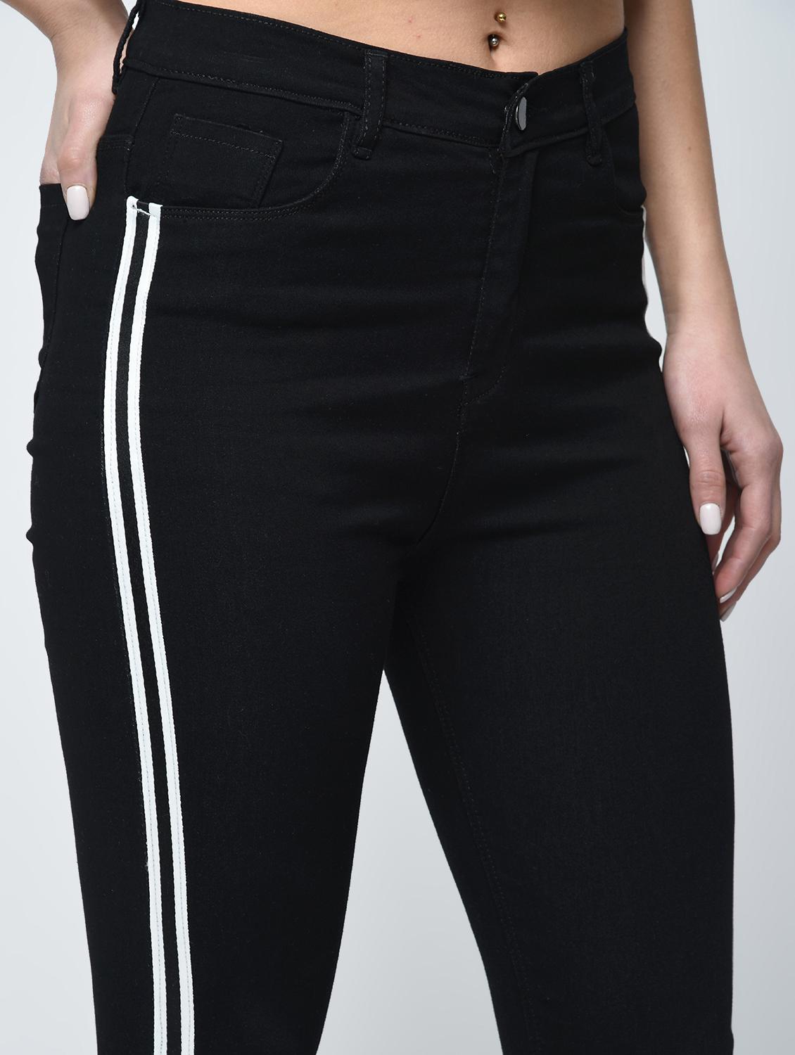 knee slit side stripe jeans - 15859290 - Zoom Image - 5