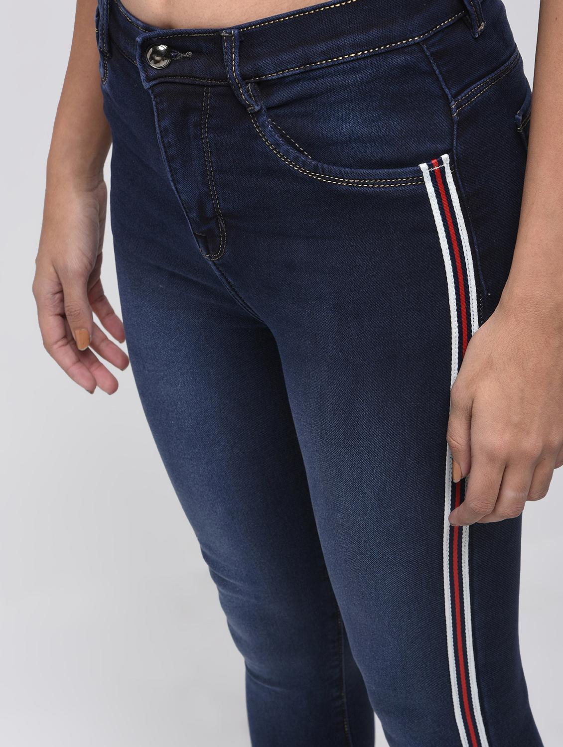 stone washed side taping jeans - 15859298 - Zoom Image - 5