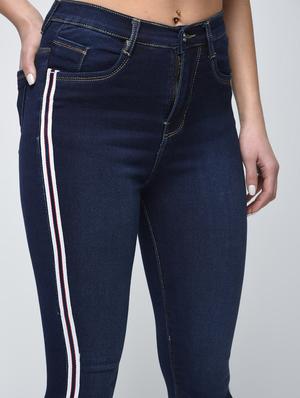 stone washed side taping jeans - 15859311 - Standard Image - 5