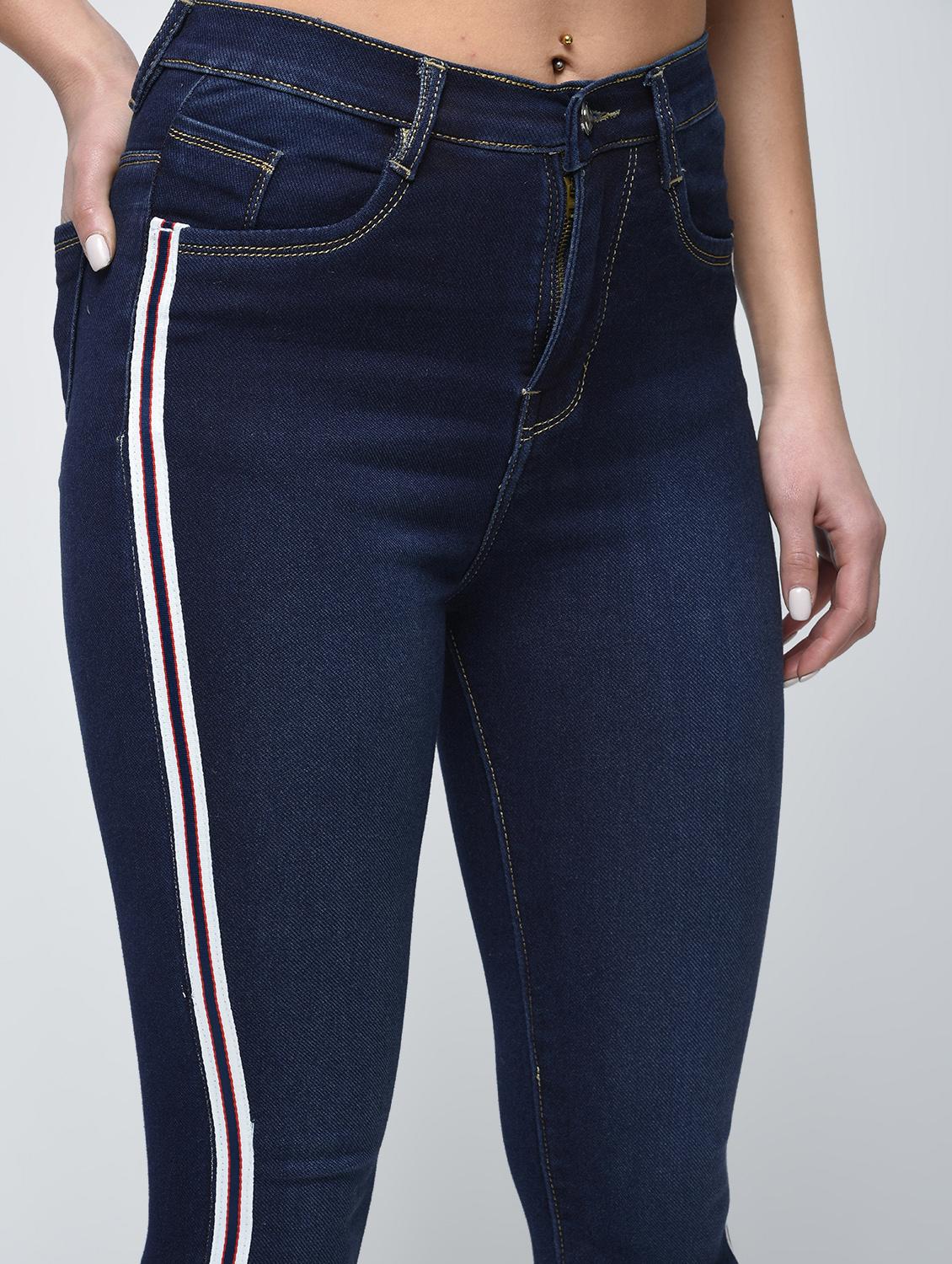 stone washed side taping jeans - 15859311 - Zoom Image - 5