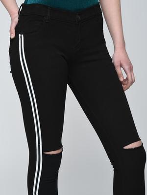 side taping knee slit jeans - 15859348 - Standard Image - 5