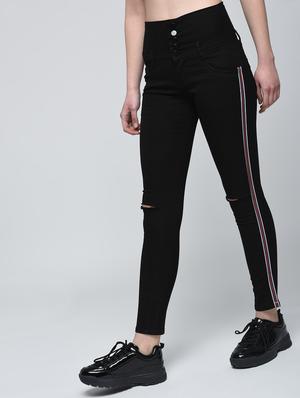 button detail side striped jeans - 15859370 - Standard Image - 2