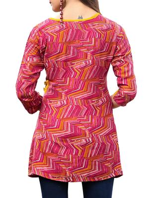 pink viscose aline kurti - 15859760 - Standard Image - 2