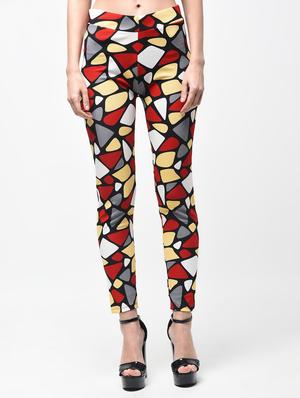 high rise geometric print jegging - 15863104 - Standard Image - 2