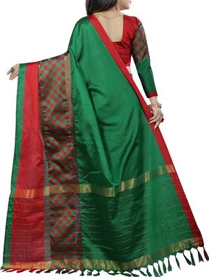 self design kanjivaram saree with blouse - 15863215 - Standard Image - 2