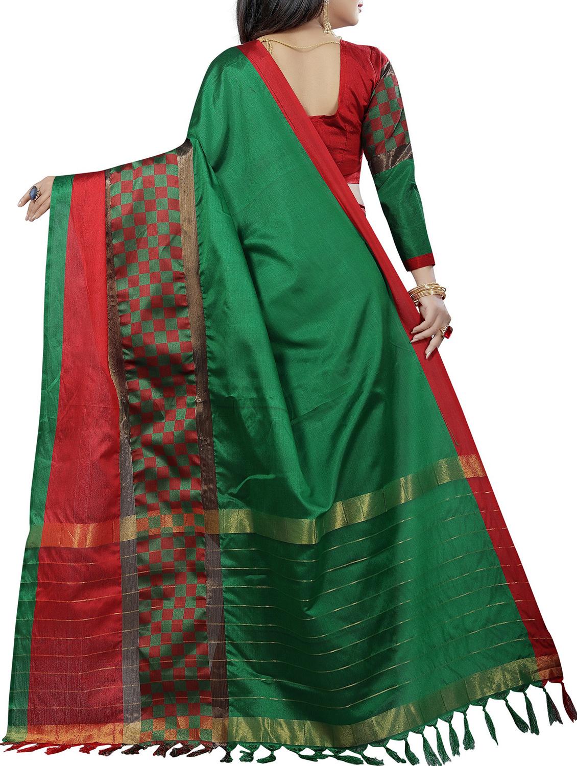 self design kanjivaram saree with blouse - 15863215 - Zoom Image - 2