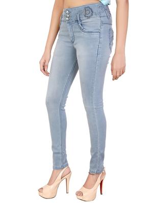 button-up embroidered slim fit jeans - 15863658 - Standard Image - 2