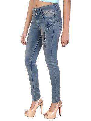 button-up embroidered slim fit jeans - 15863660 - Standard Image - 2