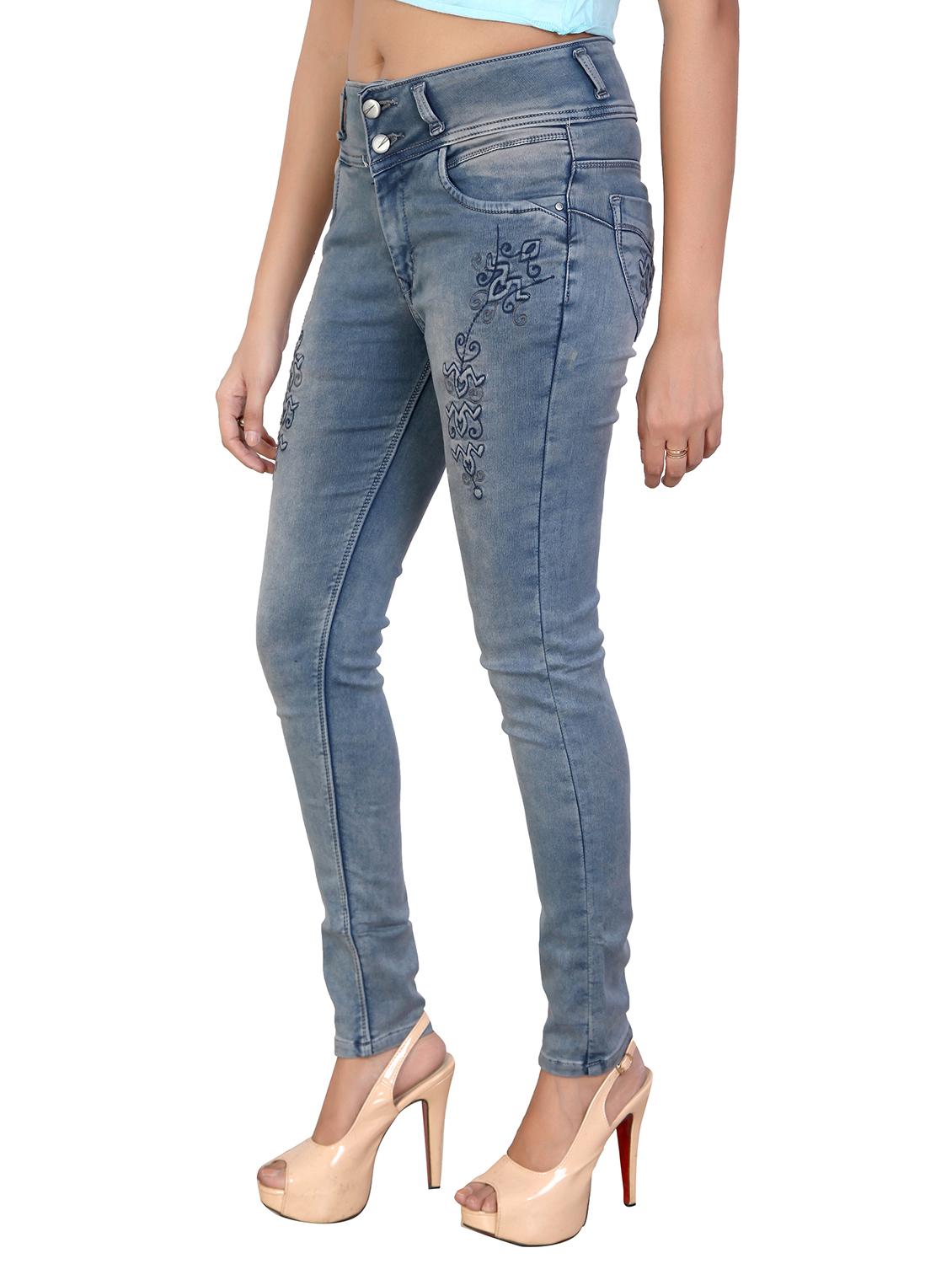 button-up embroidered slim fit jeans - 15863660 - Zoom Image - 2