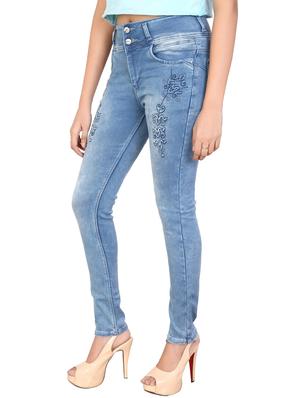 button-up embroidered slim fit jeans - 15863662 - Standard Image - 2