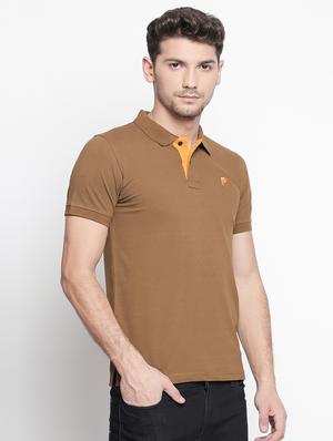 solid brown polo t-shirt - 15863799 - Standard Image - 2