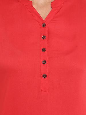 Solid straight kurti - 15863973 - Standard Image - 5