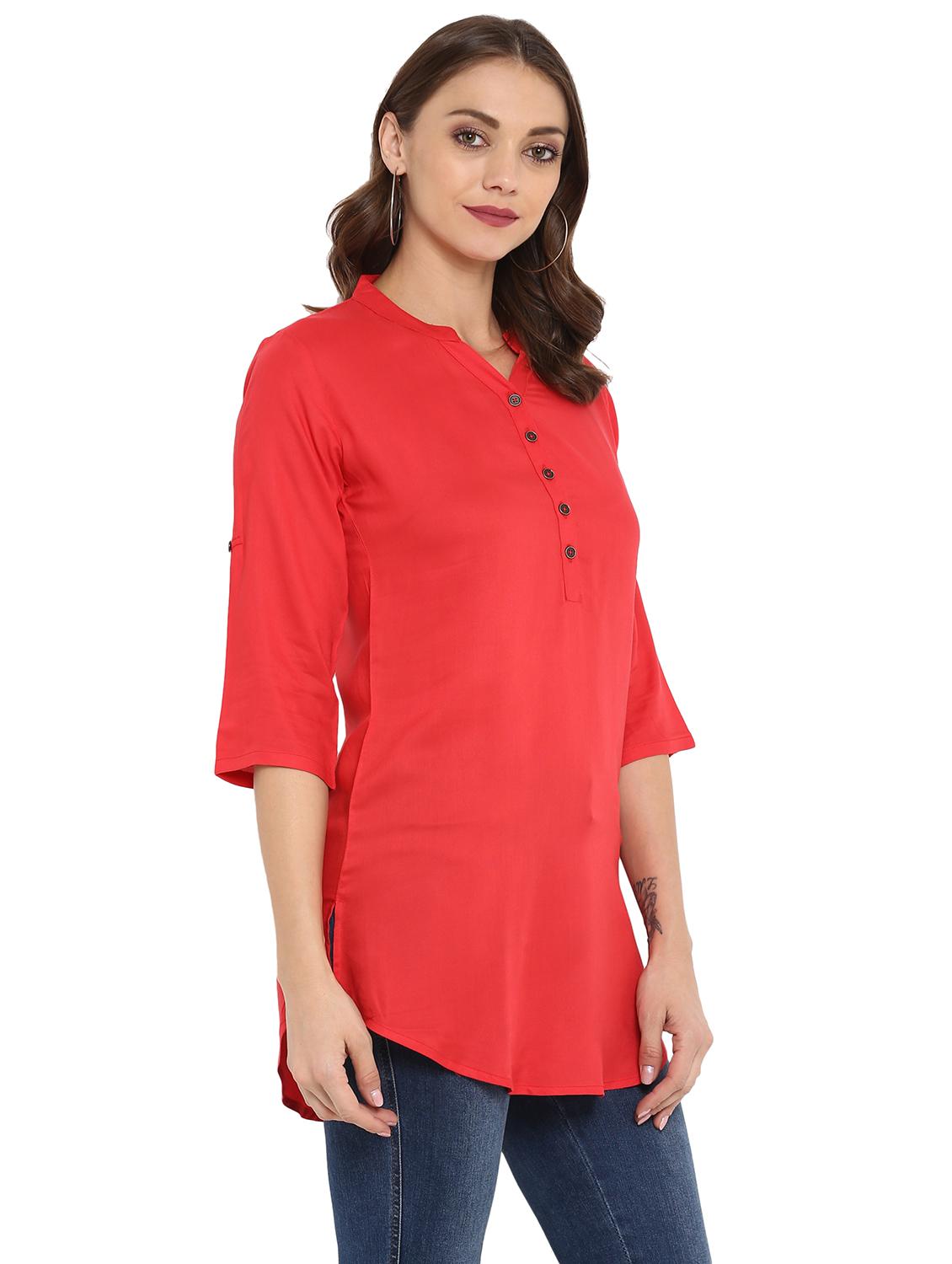 Solid straight kurti - 15863973 - Zoom Image - 2