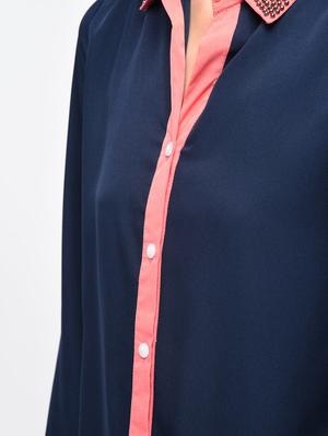 contrast detail embellished collared shirt - 15864345 - Standard Image - 5