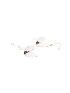 beige metal drop earring - 15864937 - Standard Image - 2
