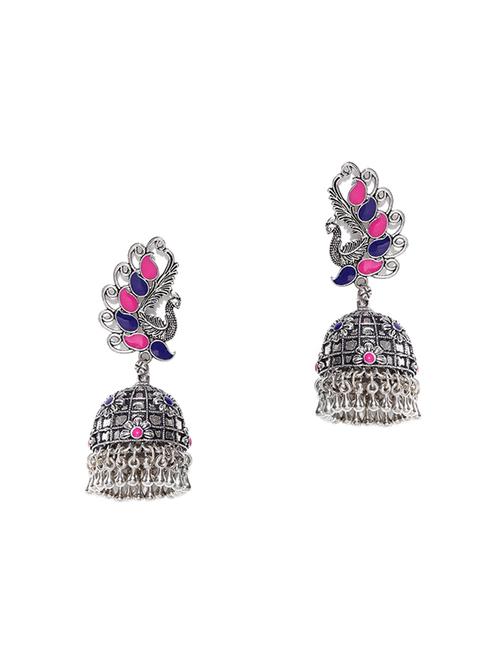 multi colored metal jhumka earring - 15865726 - Standard Image - 1